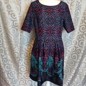 NWOT Danny & Nicole teal and purple dress